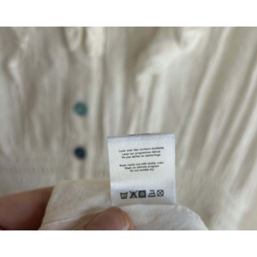 Wild Paris Smocked Midi Dress 3 M White Rainbow Buttons Cottagecore Milkmaid - Picture 11 of 11